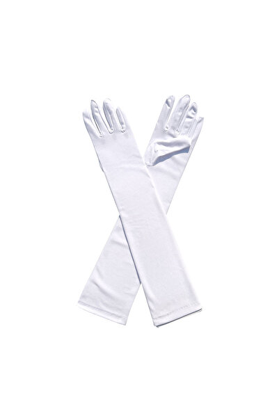Choice1 One Size White 1 Pair Milk Silk Elastic Dance Bridal Long Gloves Eleg...