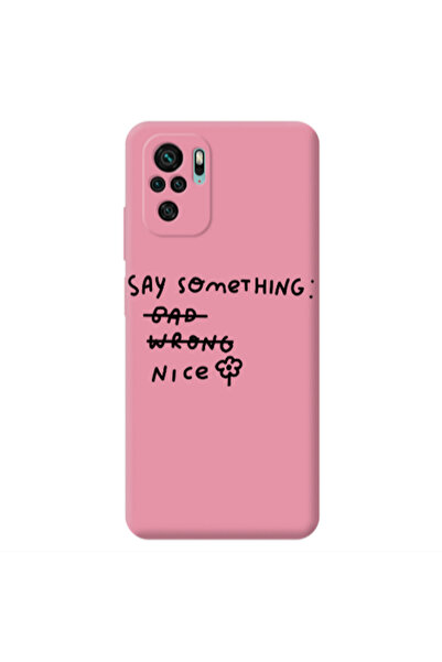 Other Xiaomi Redmi Note 10S Say Something Pink Colored Silicone TPU Θήκη
