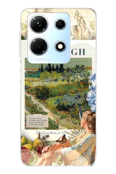 FLAMENKO Infinix Note 30 Compatible Van Gogh Art Patterned Transparent Phone ...