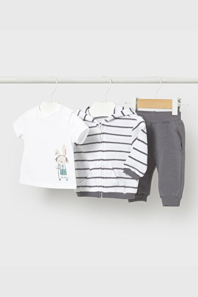 MAYORAL Baby 3-Piece T-Shirt Tracksuit Set Gray 1892