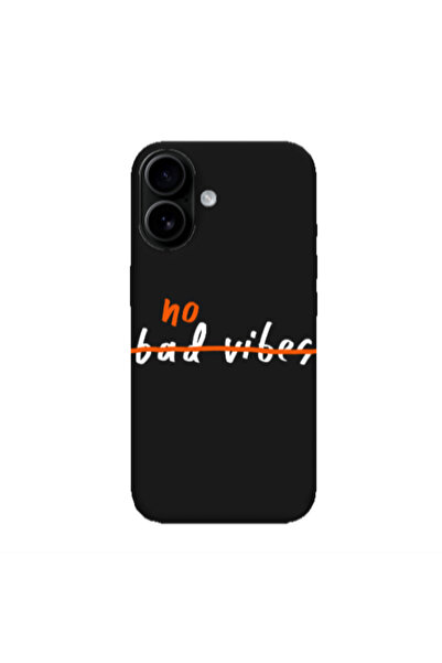 Other Apple Iphone 16 plus No bad vibes 2 Black Colored Silicone TPU Θήκη