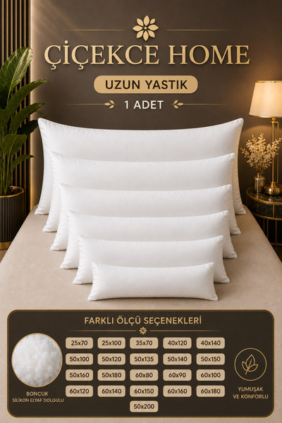 1 adet uzun yastık - hamile yastık - dekoratif yastık -sarılma yastığı boncuk silikon elyaf dolgulu