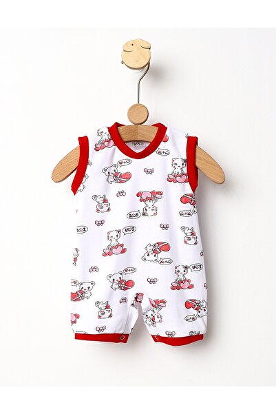 MiniKids Salopeta Love Cats M-S model rosu