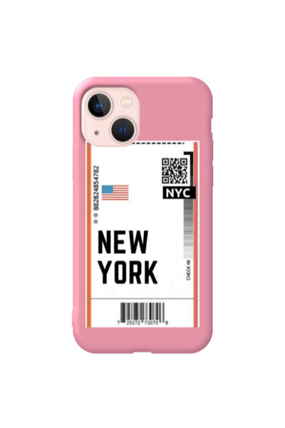 Other Apple iPhone 13 New York NYC Pink Colored Silicone TPU Θήκη