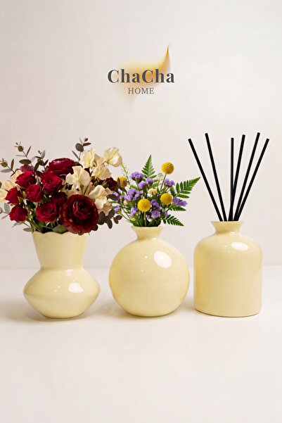 ChaCha Home مجموعة مزهريات من الزجاج المنفوخ يدويًا مستوردة من توسكانا، مكونة...
