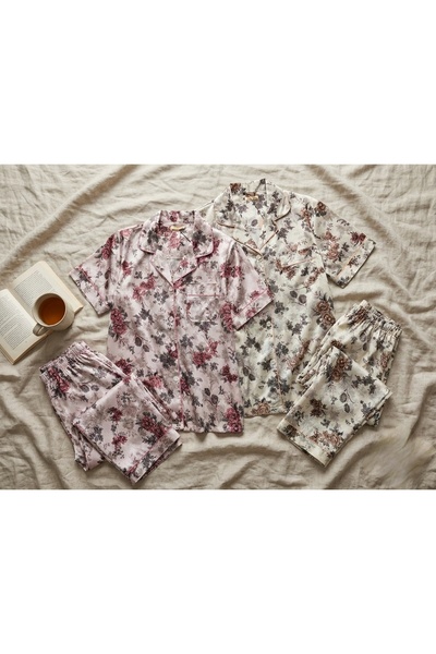 Beshara Fashions Luxury Jacquard Classic Floral Pattern Women's Pajamas Set -...