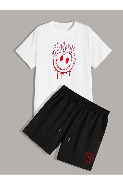 ship master Summer Collection New Arrival T-Shirt & Shorts Set Printed Patter...