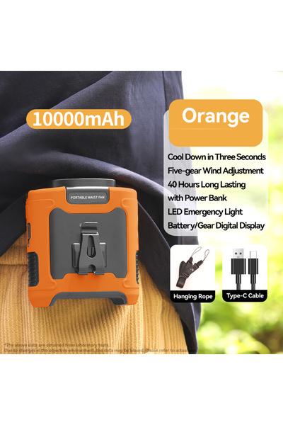 Choice8 مروحة محمولة للخصر والرقبة بقوة 10000 مللي أمبير و20000 مللي أمبير، ل...
