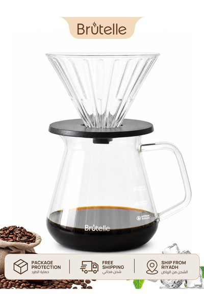 Brutelle V60 Glass Pour Over Coffee Dripper Set 700ml Hand Drip Coffee Maker ...