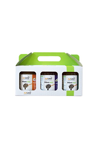 Apiland Pachet Miere (Salcam + Tei + Poliflora) Ecologica/Bio 3 x 500g