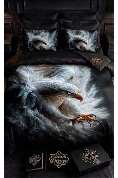Elmas Dizayn Special Design Brand Double Duvet Cover Set Organic Satin & Cott...