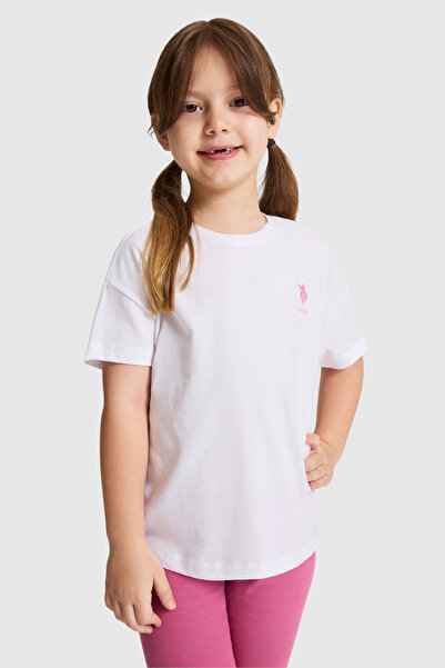 U.S. Polo Assn. Girl's White Basic T-Shirt 50325609-Vr013