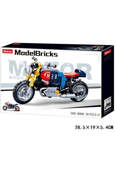 Sluban Set de construcție Motocicletă Club Moto pentru 8 - 12 ani, 197 piese