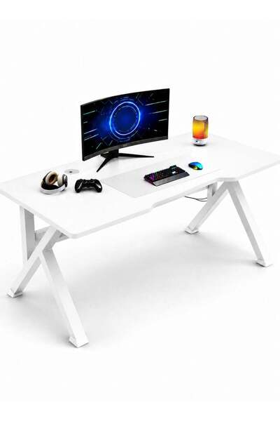 Nadrab K Shaped Gaming Desk 100x60cm Computer Table Home Office Computer Desk...