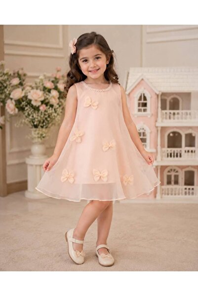 Miss Lorin Kids Chiffon Neck Dress