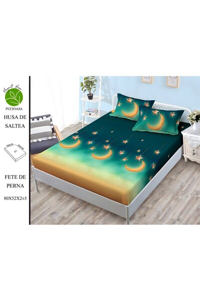 naniland.ro Husă de Pat Finet 2 Persoane 3 Piese cu Elastic 180x200 cm, Model...