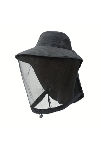 Choice5 black UV Protection Hat with Face Mask Breathable Insect Protection W...