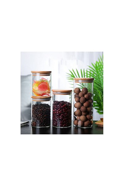 Empressco Set of Airtight Spice Jars, 4 Different Sizes, with Vacuum Lids