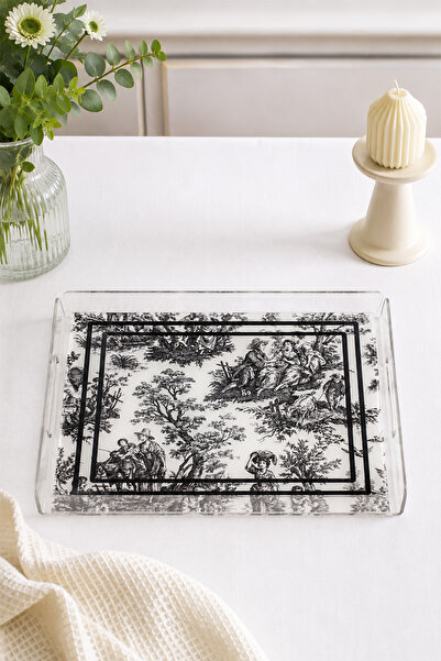 aymira home Patterned Plexiglass Tray for Serving and Presenting, Transparent...