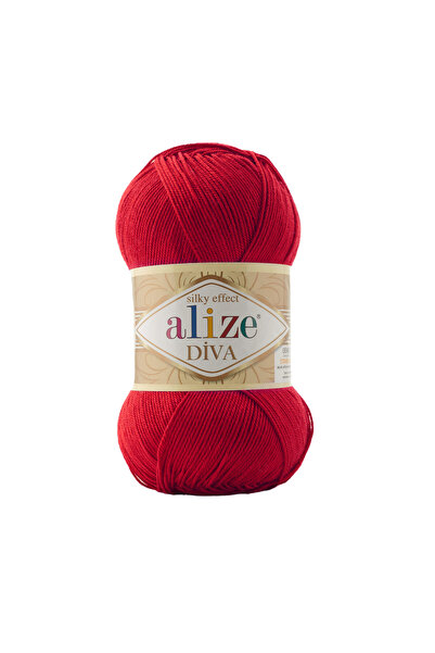 Alize Diva Yazlık Bikini Örgü İpi 5 Adet 106 - Koyu Kırmızı