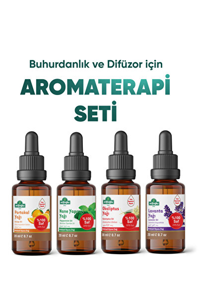 Arifoğlu Aromaterapi 4'lü Uçucu Yağ Seti | Portakal Lavanta Okaliptus Nane Ya...