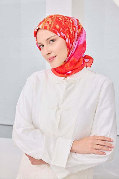 Silk Home وشاح فيلورا بتصميم فني على شكل زهرة الرمان