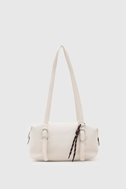 Shule Bags Gia Charmlı Oval Çanta Krem