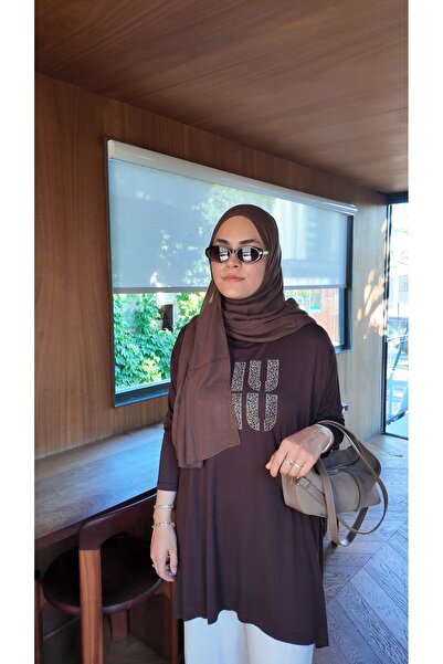 JESSE STORY Women's Lycra Combed Cotton 90 cm Tunic with Stone Accessories Co...