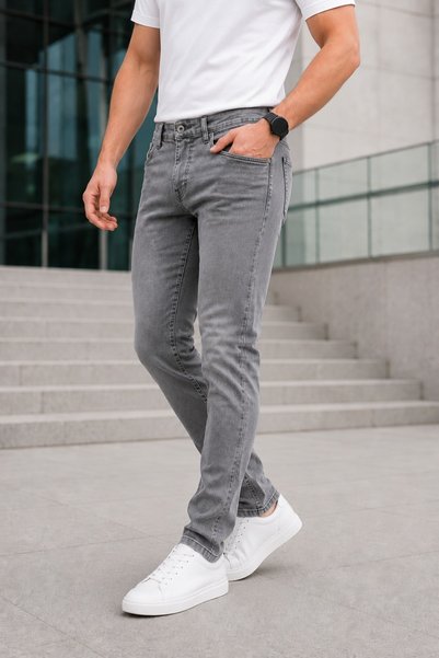Ser Joven Men's Smoked Jean Trousers Slim Fit Lycra Narrow Leg Five Pocket Straight Denim
