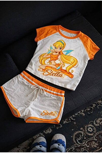 Minga London White Winx Club Stella Orange Raglan Top and Bottom Set