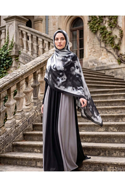 Nûda - Tarzın Değil , Tavrın Zarafeti Batik Patterned Cotton Soft Shawl Black...