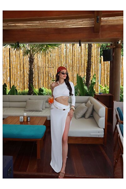 ESRAHELVACI One-Sleeve Textured Beach Dress E.H Collection