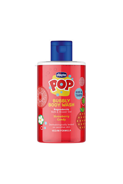 Chicco Gel de duș spumant Pop cu parfum de bomboane cu căpșuni, formulă vegan...
