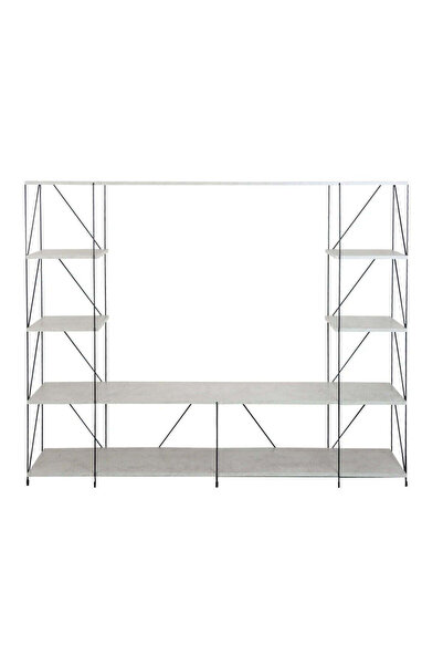 Malizia Malaysian Wood Tv Unit 3 Compartmentschipboard 136.5X30X160 cm Gray