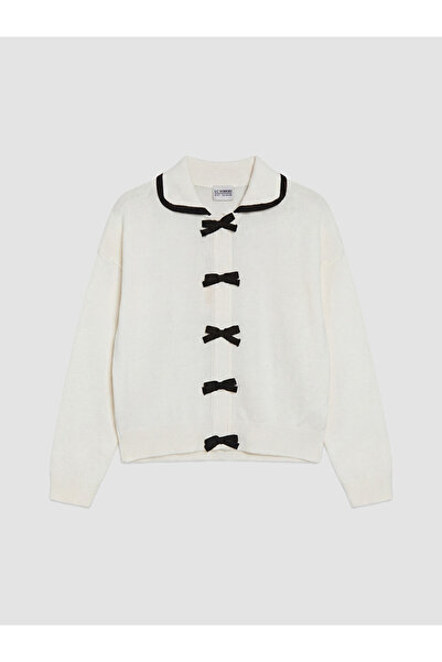 LC Waikiki Sparkling Choices Bow Detailed Girls' Knitwear Cardigan from Shini...
