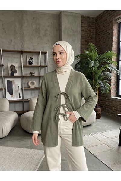 Naknaku Three-Lace Muslin Tunic-Khaki