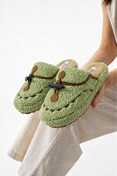 STOCON Cozy Button Plush House Slippers Non-Slip Sole Winter Women's House Sl...