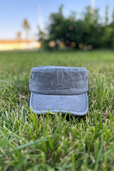 Mollycrush Washable Military Hat |   Gray Unisex Castro Kep Kasket 100% Cotton