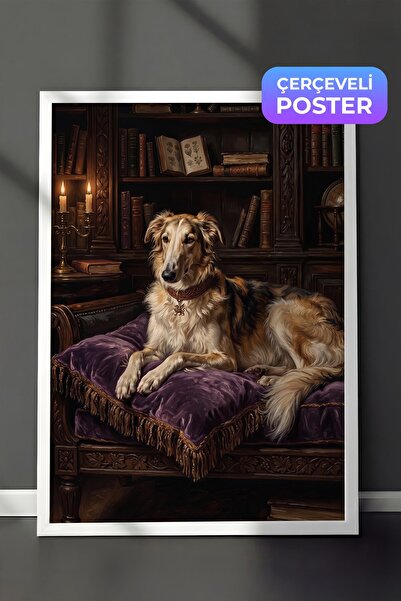 Postifull Dog Poster, White Framed Poster, Old Money Series, No:113201