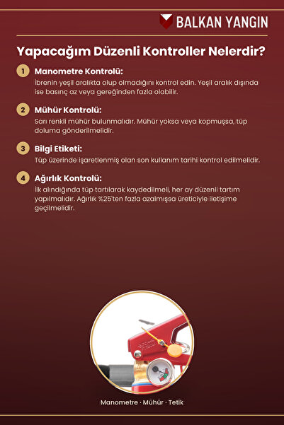 Balkan Ticaret Yangın Söndürme Cihazı 6 Kg Tozlu KKT ABC Askı Aparatı Levha Talimat TSE HYB CE Belgeli