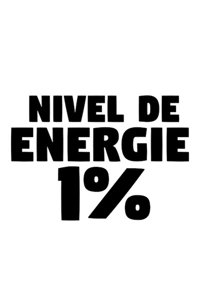 OEM Autocolant decorativ  "Nivel de energie 1% ", 10cm, Negru
