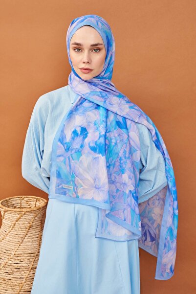 Silk Home Riva Shawl Tencel Wild Flower Blue