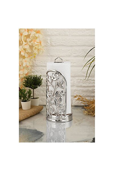 Empressco Stainless Silver Roll Napkin Holder Organizer, Stylish and Convenie...