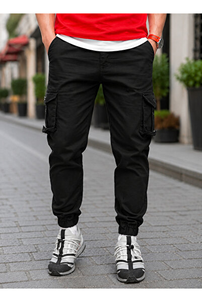 by fiyaka fashion Men's Lycra Gabardine Linen Cargo Pants with Pockets