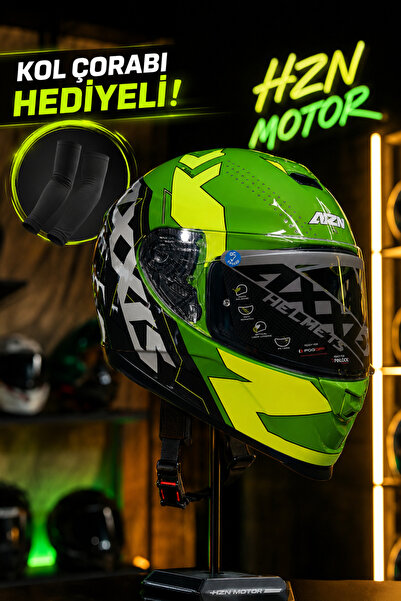 HZN MOTOR AXXIS Full Face Kask | ECE Onaylı | Kol Çorabı Hediyeli