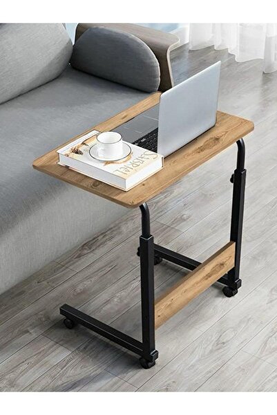 Yükseklik Ayarlı Tekerlekli Laptop Sehpası, Çalışma Masası, Bilgisayar Masası 40x60