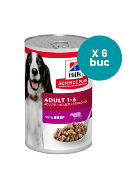 Hill's Science Plan Adult cu Carne de Vită, Multipack 6 x 370 g – Hrană Umedă...