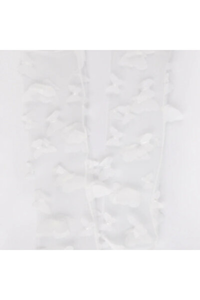 Marka White Butterfly Appliqued Girls' Tulle Socks