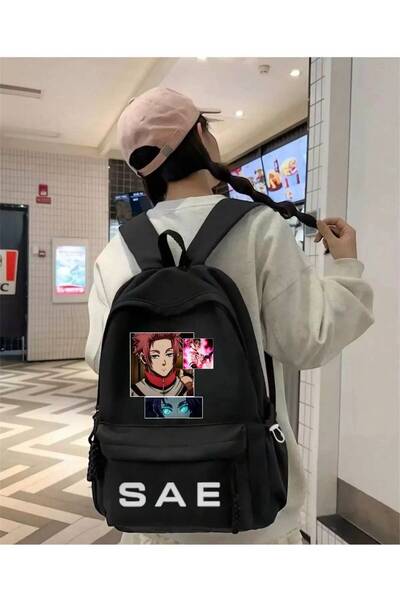 Minga London Black Sae Printed School, Office, Course Backpack