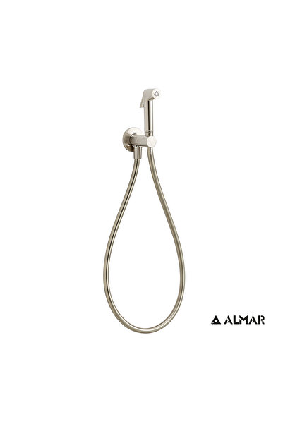 Almar FLUSH I Παροχή με ντουζάκι Shut-off και σπιράλ 1,2m Inox Brushed